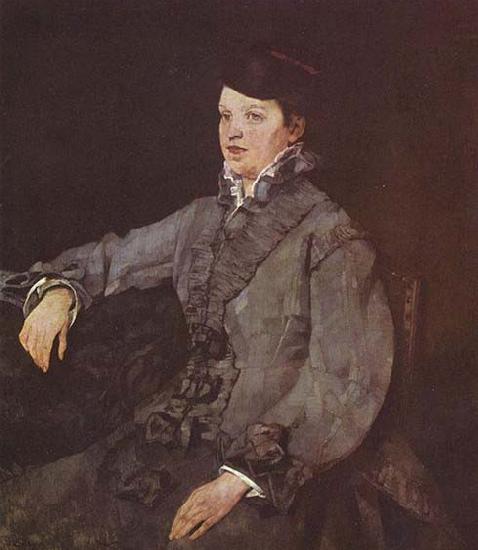 Wilhelm Trubner Dame in Grau oil painting image